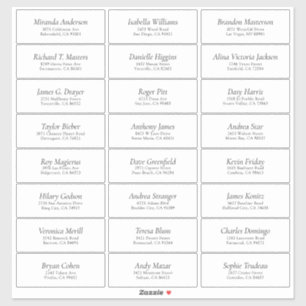 Étiquette de adresse invité Mariage blanc simple