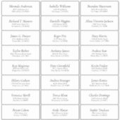 Étiquette de adresse invité Mariage blanc simple (Devant)