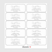 Étiquette de adresse invité Mariage personnalisabl (Feuille)