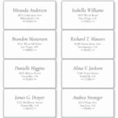 Étiquette de adresse invité noir et blanc simple (Devant)