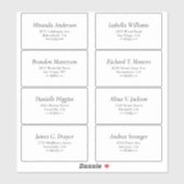 Étiquette de adresse invité noir et blanc simple (Feuille)