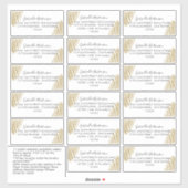 Étiquette de adresse invité Parties scintillant or (Feuille)