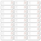 Étiquette de adresse invité PixDezines Delicate Bl (Devant)