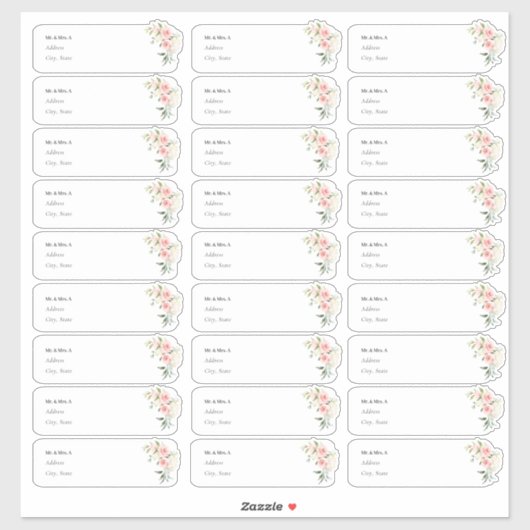 Étiquette de adresse invité PixDezines Delicate Bl (Feuille)