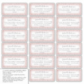 Étiquette de adresse invité Rose or rose Parties s (Devant)