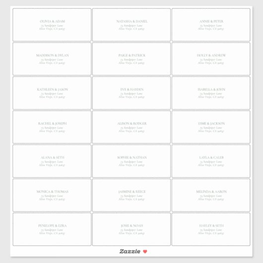 Étiquette de Adresse Invité Vert Sauge Clair Trans (Feuille)