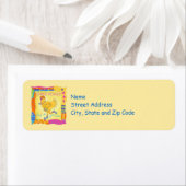 Étiquette de adresse Jaune Chick Power (En situation)