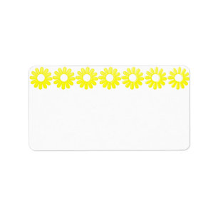 Étiquette de adresse jaune de marguerite