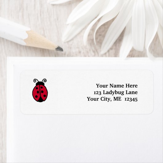 Étiquette de adresse Ladybug (En situation)