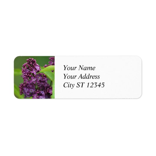 Étiquette de adresse Lilac pourpre (Devant)