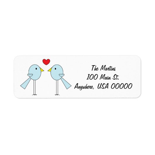 étiquette de adresse "Lovebirds" (Devant)