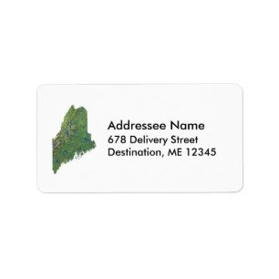 Étiquette de adresse Maine Map