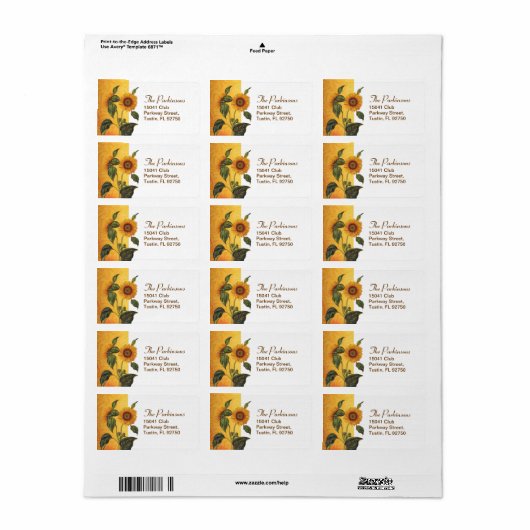 étiquette de adresse mariage (Feuille entière)