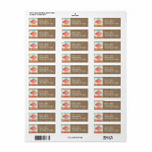 Étiquette de adresse Mariage amérindien (Feuille entière)