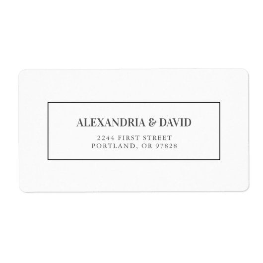 Étiquette de adresse Mariage blanc classique (Devant)