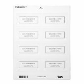 Étiquette de adresse Mariage blanc classique (Feuille entière)