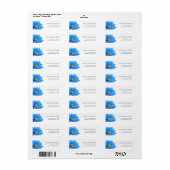 Étiquette de adresse Mariage bleu (Feuille entière)