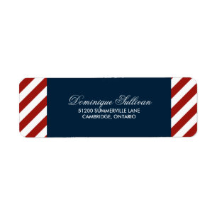 Étiquette de adresse Mariage bleu et rouge