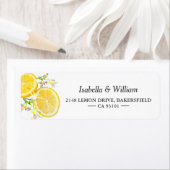 Étiquette de adresse Mariage Boho Summer Lemon per (En situation)