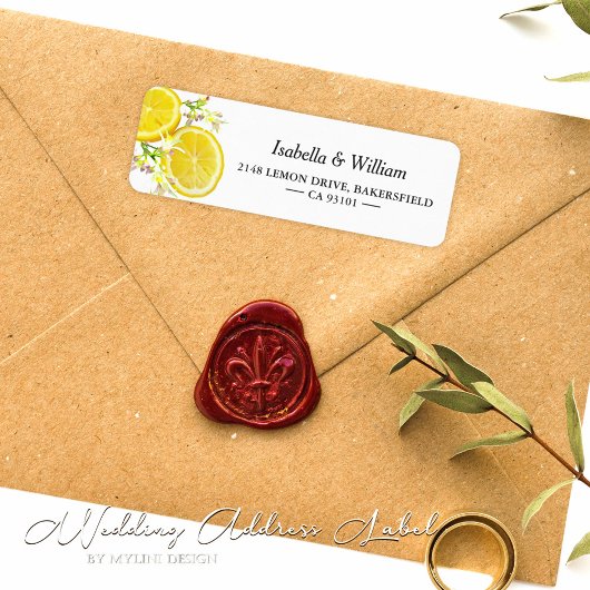 Étiquette de adresse Mariage Boho Summer Lemon per