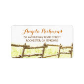 étiquette de adresse mariage campagnard rustique (Devant)