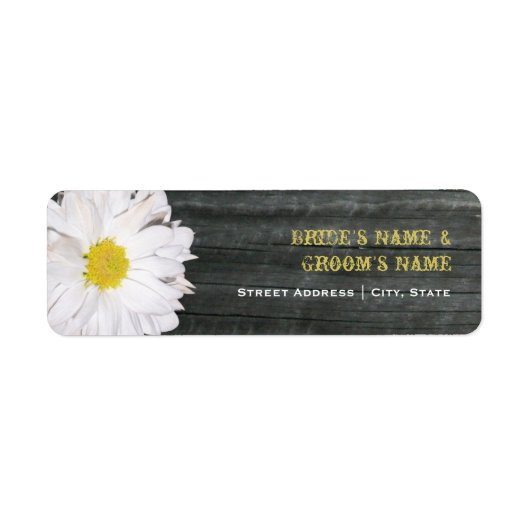 Étiquette de adresse mariage - Daisy & Barnwood (Devant)