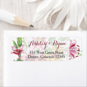 Étiquette de adresse Mariage de bouquet de fleurs  (En situation)