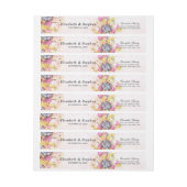 Étiquette de adresse Mariage de fleurs d'aquarelle (Feuille)