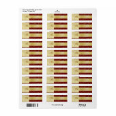 Étiquette de adresse Mariage de monogramme d'or Re (Feuille entière)