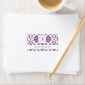 Étiquette de adresse Mariage de monogramme violet (En situation)