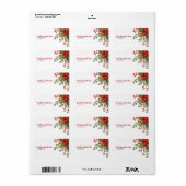 Étiquette de adresse Mariage de Noël Poinsettia (Feuille entière)