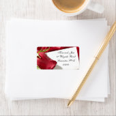 étiquette de adresse mariage de rose rouge (En situation)