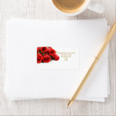 Étiquette de adresse Mariage de roses rouges (En situation)