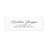 Étiquette de adresse Mariage de script simple et é (Devant)