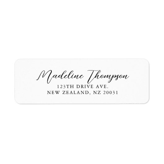 Étiquette de adresse Mariage de script simple et é (Devant)