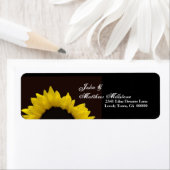 Étiquette de adresse Mariage de tournesol jaune (En situation)