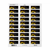 Étiquette de adresse Mariage de tournesol jaune (Feuille entière)