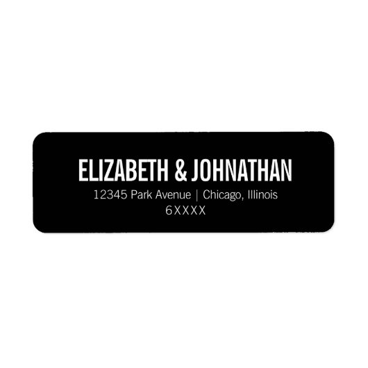 Étiquette de adresse Mariage de typographie simple (Devant)
