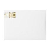 Étiquette de adresse mariage Doré Fissures Beige D (Devant)