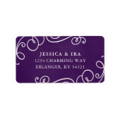 Étiquette de adresse Mariage Fairytale en violet r (Devant)