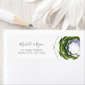 Étiquette de adresse Mariage Feuille Olive moderne (En situation)