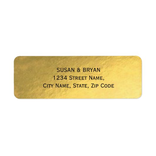 Étiquette de adresse Mariage Gold Foil (Devant)