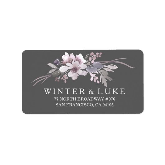 Étiquette de adresse Mariage gris hiver (Devant)