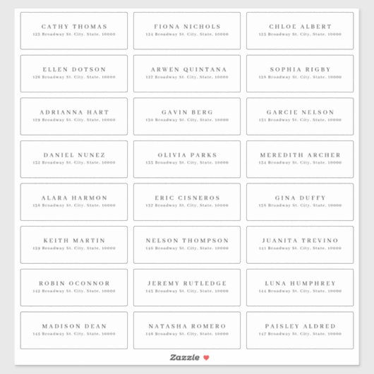 étiquette de adresse mariage moderne minimaliste (Feuille)