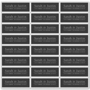 Étiquette de adresse Mariage moderne transparent