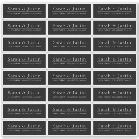 Étiquette de adresse Mariage moderne transparent (Devant)