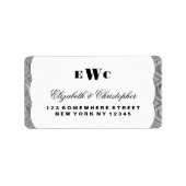 Étiquette de adresse Mariage Monogram (Devant)