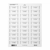 Étiquette de adresse Mariage noir blanc classique (Feuille entière)