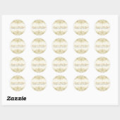 Étiquette de adresse mariage Or dentelle 2 Beige D (Feuille)