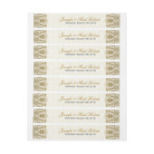 Étiquette de adresse mariage Or dentelle 2 Beige D (Feuille)
